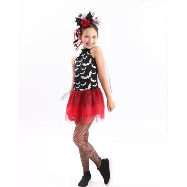 Imagem de Fantasia Infantil Halloween Vampira Vestido com capa - Tango, 16