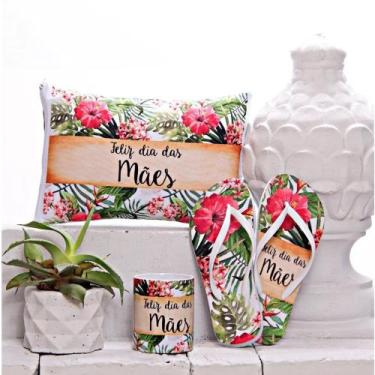 Imagem de Presente Kit Dia das Mães Caneca Almofada Chinelo Lembrancinha - Perso