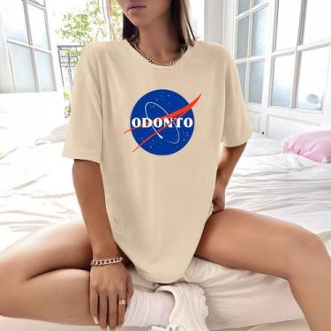 Imagem de Camisa Camiseta Feminina Estampada Nasa Odonto 100% Algodão Fio 30.1 P