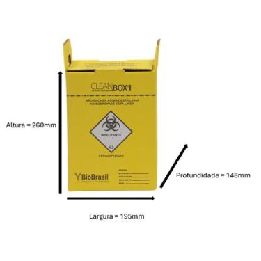 Imagem de Coletor De Material Perfurocortante Clean Box 7 Litros C/10 - Bio Bras