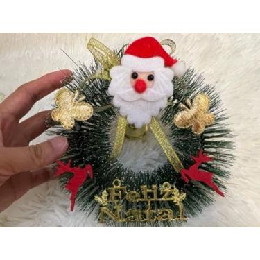 Imagem de Guirlanda De Porta Enfeite Natal Decoração Papai Noel 16 Cm - princesa