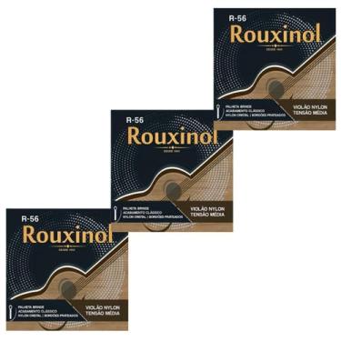 Imagem de Kit 3 Encordoamento Violão Nylon Tensão Média R56 Rouxinol