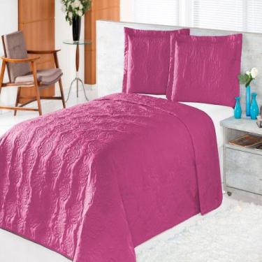 Imagem de Cobre Leito Solteiro Pratic Rosas Pink Enxovais Aquarela 3 peças