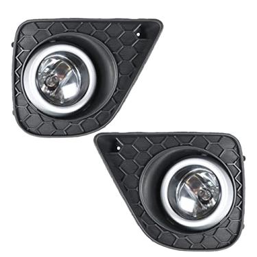 Imagem de labwork 1 par de faróis de neblina de substituição para Honda Accord Coupe 2013-2015 lente transparente com lâmpadas e molduras, luz de neblina de condução lado do motorista e do passageiro