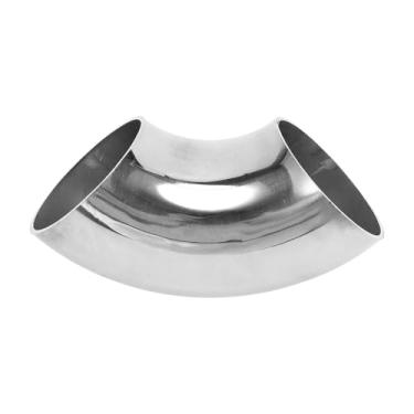 Imagem de Motoforti Tubulação de tubo de escape modificada para carro com curva de mandril de 90 graus, espessura de diâmetro externo de 2 polegadas 1,5 mm/16GA 51 x 125 x 1,5 mm SS316 aço inoxidável prateado