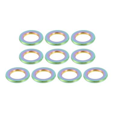 Imagem de Partuto 10 peças M6 parafuso universal para bicicleta parafuso arruela parafusos - MTB mountain bike bicicleta côncavo convexo balanceador - liga de titânio cores sortidas