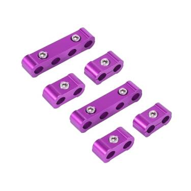 Imagem de TUCKBOLD 2 conjuntos de 8 mm separador de fios de vela de ignição para motor de carro braçadeira organizadora liga de alumínio roxo peças automotivas