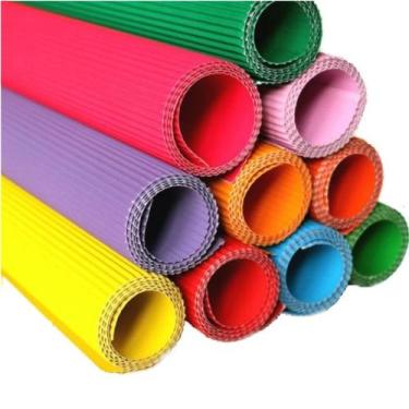 Imagem de Papel microondulado cores 50x80 - c/5 unid - vmp, Amarelo
