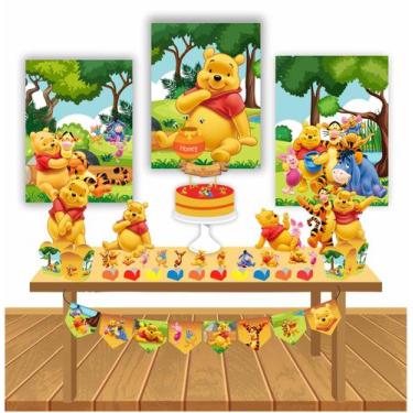 Imagem de Kit Festa Infantil Ursinho Pooh Decoração Lembrancinha - Cg Mimo Kids