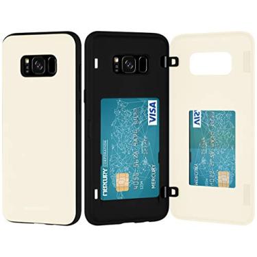 Imagem de Capa carteira para Galaxy S8 Plus da Goospery com suporte para cartão, capa protetora para celular com camada dupla S8P-MDB, Branco