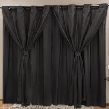 Imagem de Cortina Blackout 2,00m com Voil Delicada Clássica Corta Luz - Angel Di