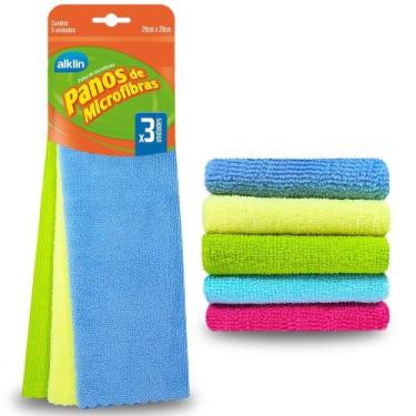 Imagem de 3 Panos Super Absorvente Microfibra Multiuso 29x29cm ALKLIN