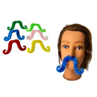 Imagem de Bigode Falso De Pelúcia Sortido Fantasia - Kit 3 Unidades - Blook