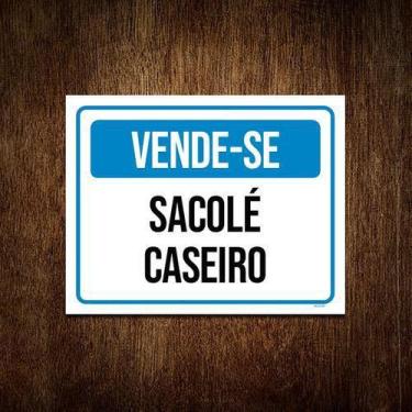 Imagem de Kit 5 Placas Vende-Se Sacolé Caseiro - Sinalizo.Com