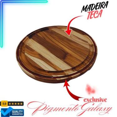 Imagem de Tábua de Corte Redonda 30x30- PREMIUM - vermelha - - Corte & Arte
