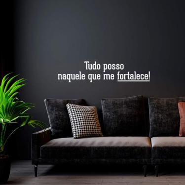 Imagem de Adesivo Salmo Tudo Posso Naquele que Me Fortalece! Parede Porta Parabr