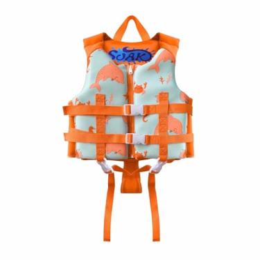 Imagem de Soak Colete de natação infantil – Boias de piscina com alça de segurança ajustável para crianças pequenas, adequado para crianças de 1 a 6 anos/10,9 a 29,9 kg (laranja, P (para crianças de 2 a 4 anos,
