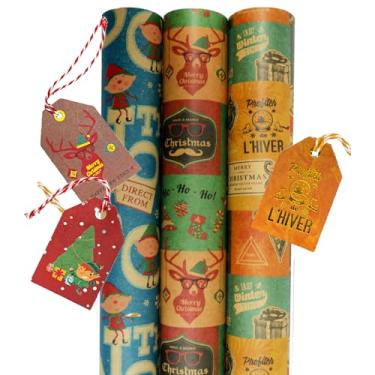 Imagem de Papel de embrulho de Natal K-Kraft Vintage Prints (30 polegadas x 180 polegadas por rolo = 45 metros quadrados)