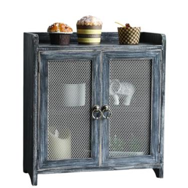 Imagem de COLLECTIVE HOME - Armário de Armazenamento, Mini Armário de Bancada, Organizador de Madeira para Cozinha com Porta Magnética, Armazenamento para Potes de Especiarias, 14,5 x 6,5 x 10 cm (Cinza)