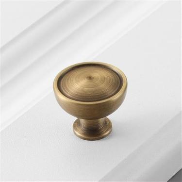 Imagem de Puxador de porta de armário de cobre puro, luxo, simples, francês, dourado, sólido, retrô, moderno, americano, com furo único, latão vintage, CHINA