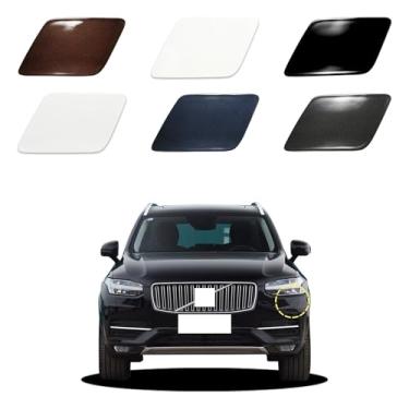 Imagem de Goholy Capa de arruela de farol de para-choque dianteiro de carro compatível com Volvo XC90 2016-2022 Capa de bico de arruela de farol 39825447 39825430 Capa de spray de água azul jeans lado esquerdo