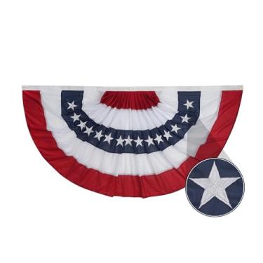 Imagem de TOPFLAGS Bandeira de bandeira de 8 x 1,5 m com estrelas bordadas bandeira patriótica bandeira resistente ao ar livre 4 de julho EUA meia decoração de longa duração com ilhós de latão