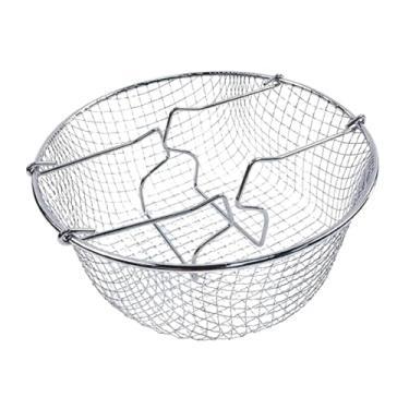 Imagem de IEUDNS Cesta de fritar em aço inoxidável, multifuncional, resistente, ferramenta para fritar óleo de cozinha, cesta de coador para jantar, chefs de casa, Xl