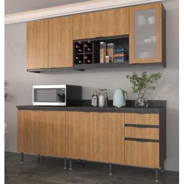 Imagem de Armário de Cozinha Completa Modulada Reta 8 Peças 180cm CZ1200 Azaleia