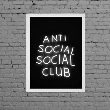 Imagem de Quadro Anti Social Social Club 24X18Cm Moldura Branca