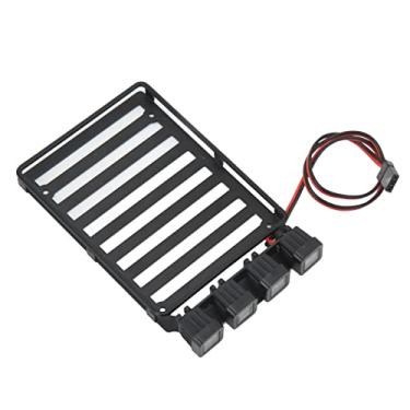 Imagem de Transportadora de Bagagem de Teto Rc Com Luz LED para Scx24 Axial 1/24 Lâmpada Redonda de Wler Rc (Lâmpada quadrada)