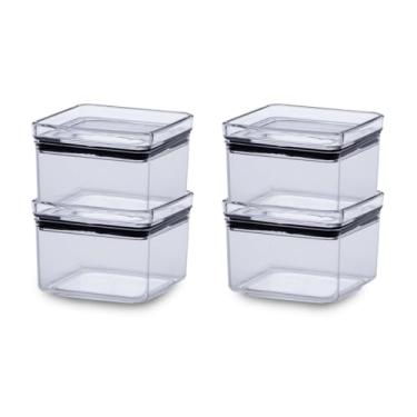 Imagem de Kit 4 Potes Herméticos Paramount Empilhável Porta Mantimentos em acrílico com tampa em Acrílico 480 ml