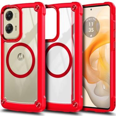 Imagem de YZB Capa magnética para Motorola Moto G Stylus 5G 2024 [não serve para Moto G 5G 2024] - Compatível com MagSafe, traseira resistente a arranhões, proteção de câmera revestida, capa de telefone à prova