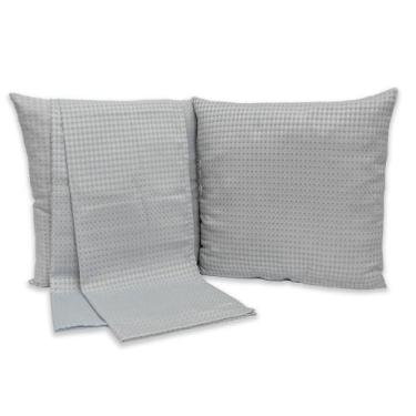 Imagem de Kit Decoração Peseira Piquet 5 Pçs Casal Cama Posta Luxo - Rafaloro En