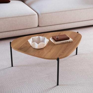 Imagem de Mesa de Centro Orgânica p/ Sala de Estar 76,8cm Pés em Metal - Artesan