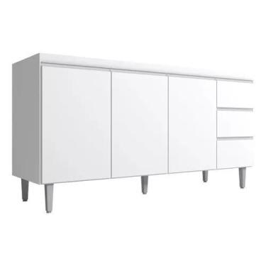 Imagem de Balcão Gabinete De Pia 1,60cm 3 Pts 3 Gvts Karen Sem Tampo - Peternell