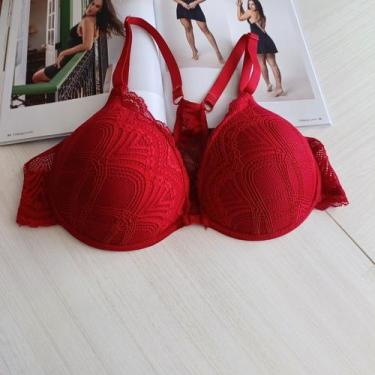 Imagem de Sutiã Nadador com Aro Plástico Feminino Clamar em Renda - 2274, G, Rub