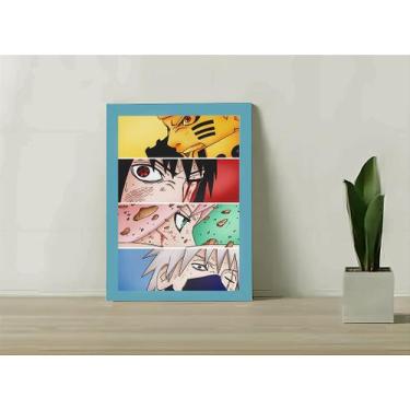 Imagem de Quadro Decorativo Naruto Team C/ Moldura e Vidro 33x25 cm A4 - Genéric