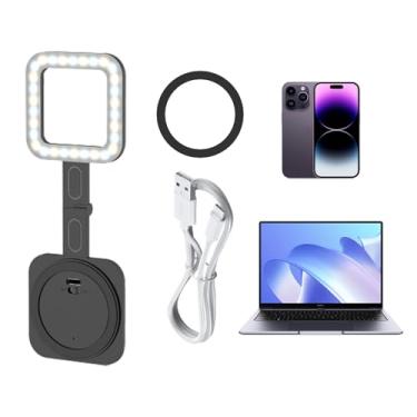 Imagem de Luz de preenchimento LED para telefone celular, luz de anel para selfie de telefone | Lâmpada magnética recarregável para selfie com luz de preenchimento de telefone - Tamanho de bolso, multifuncional