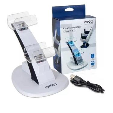 Imagem de Base Carregador Dock Station Controle Ps5 Dualsense Branco - OIVO