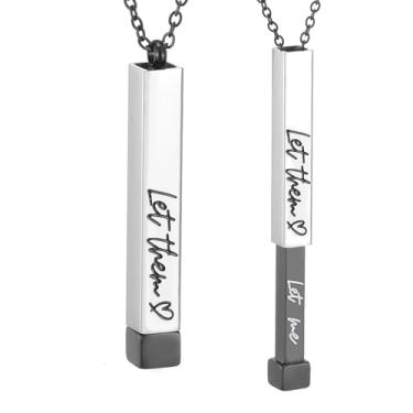 Imagem de SKQIR Be Kind of a Badass Colares femininos com mensagem oculta para melhores amigas irmãs, presentes inspiradores engraçados, colares com pingente de barra vertical, joias, presentes de mordaça para