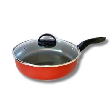 Imagem de Frigideira Reta 24cm 2,3l Antiaderente Com Tampa De Vidro - GAL Alumín