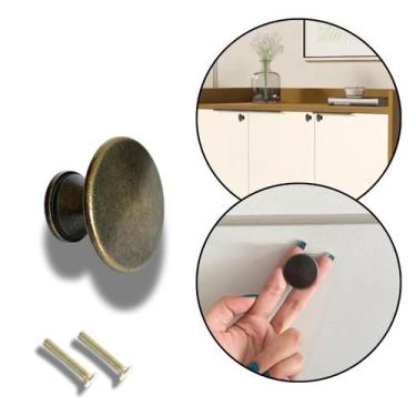 Imagem de 12 Puxador Redondo Botão 30mm p/ Armário e Gavetas em Metal - Compras 