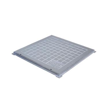 Imagem de Tampa Tampão Chão Alumínio Fundido Quadrado Simples 50X50Cm