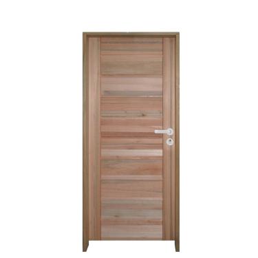 Imagem de Kit Porta De Madeira 210X72Cm Batente 11Cm Fechadura Stilo Cromada Externa 3B Eucalipto
