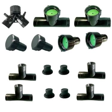 Imagem de AMRITA Acessórios para mangueira de imersão de 9,5 mm e mangueira de jardim, kit de montagem de reparo inclui conector fêmea e conector macho e válvulas, alimentadores e conectores Tees. (conector 3/8