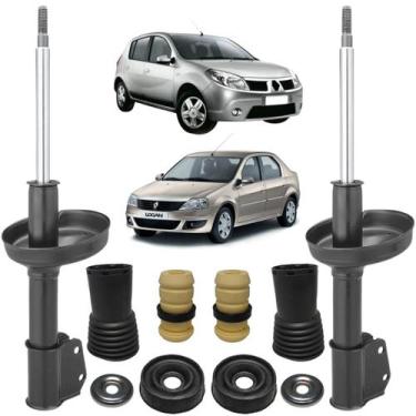 Imagem de 02 Amortecedor Dianteiro Nakata + Kit Batente Axios Renault Sandero 20