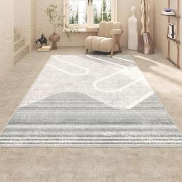 Imagem de Tapete de flanela moderno, simples e luxuoso para sala de estar, sofá, mesa de centro, quarto, decoração para casa (120 x 200 cm (3,9 x 6,6 pés/FLR 4))