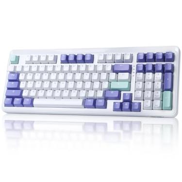 Imagem de DAREU Teclado Mecânico Sem Fio Ek98Pro, Estrutura Personalizada Com Junta Hot Swap, Interruptores Lineares Pré-Lubrificados Cremosos, Teclas Pbt, Bt5.0/2.4 Ghz/Usb-C, Gamer Retroiluminação Rgb Para