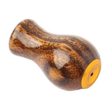 Imagem de kowaku Manopla de carretel de pesca, manopla de cabo elétrico, faça você mesmo, peça de reposição leve de madeira para reparo, peça de carretel de, Brown B