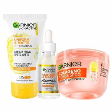 Imagem de Garnier Skin Facial Kit - Hidratante Antissinais + Gel de Limpeza + Sé